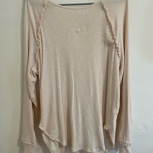 LC Lauren Conrad Soft Cream Long Sleeve Top